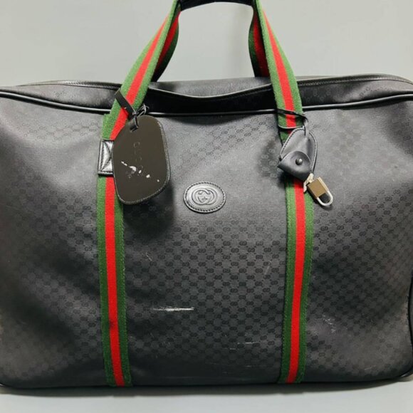 Gucci Micro GG Sherry Line Boston Bag PCV x Leather Large Capacity Unisex Model - Picture 2 of 10